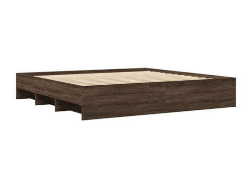 Bed frame without mattress, brown oak, 200x200 cm, CEXI40900