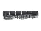8-piece garden furniture set with cushions, anthracite steel QJHE48362