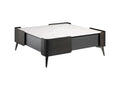 Laviecasa LCFV30048 marbled porcelain coffee table with steel legs
