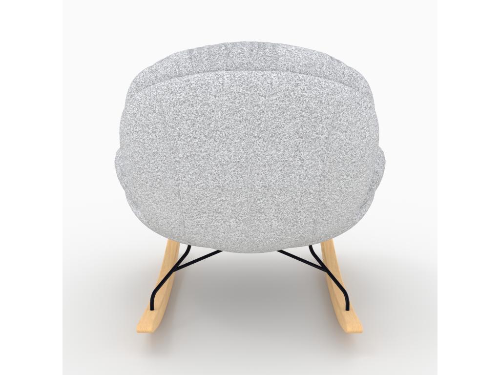 Rocking chair in heather grey bouclé fabric - Laviecasa TLNI97589
