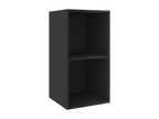 Wall-mounted TV units, 2 pcs, glossy black, engineered wood, IFOV93045