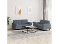 2-piece sofa set with dark grey velvet cushions