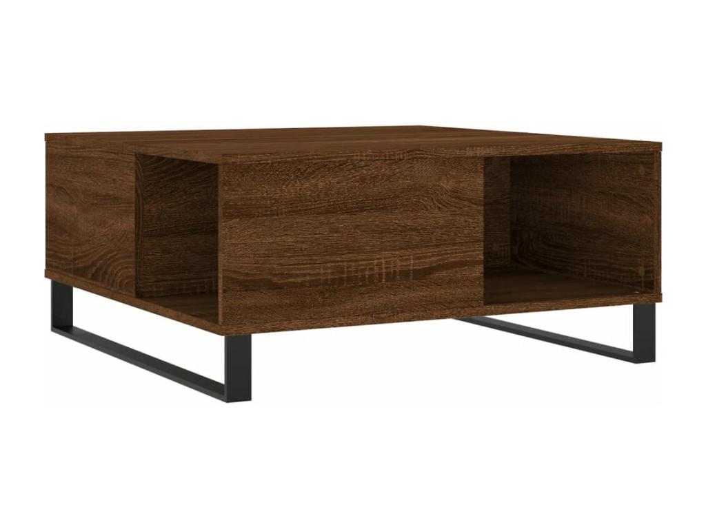 Coffee table, brown oak, 80x80x36.5 cm, engineered wood