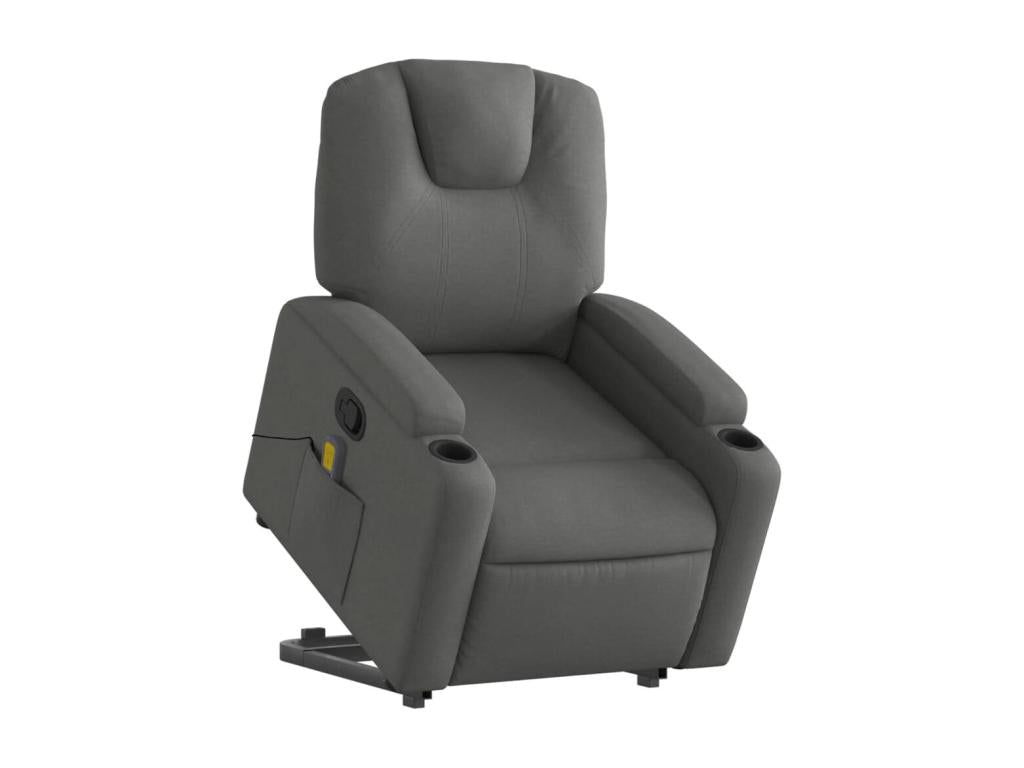 Reclining Massage Chair, Dark Grey Fabric, MNOQ59281