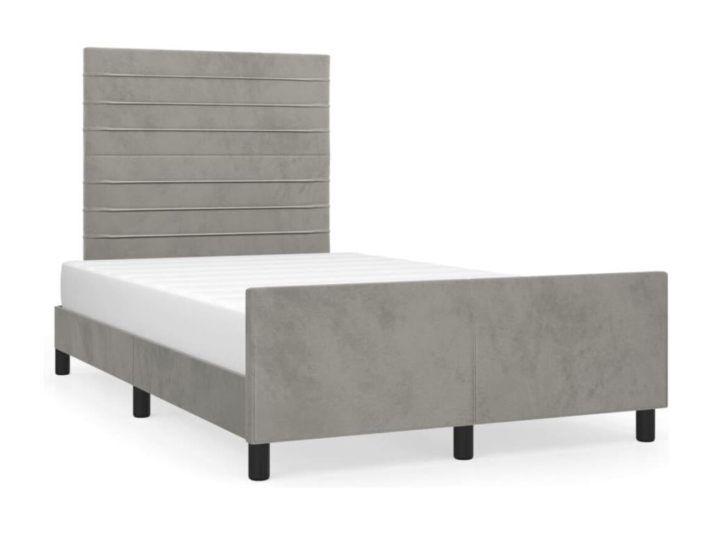 Bed frame with headboard, light grey, 120x200 cm, OCJM04352