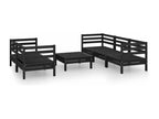 6-piece garden furniture set, black, solid pine wood, YXDZ93917