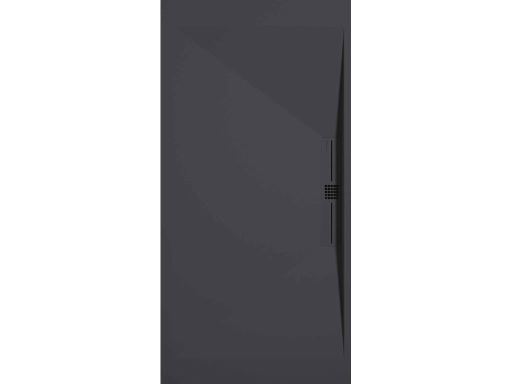 Anthracite shower tray with smooth finish, Meubiana SIDE color grid - 160x90 cm
