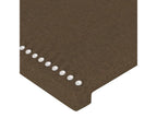 LED Headboard, Dark Brown, 203x16x118/128 cm, Fabric