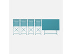 Rectangular folding bistro garden furniture set 110x70cm - with four folding chairs - powder-coated steel