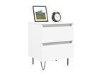 White bedside table 40x35x50 Engineered wood UQLQ51003