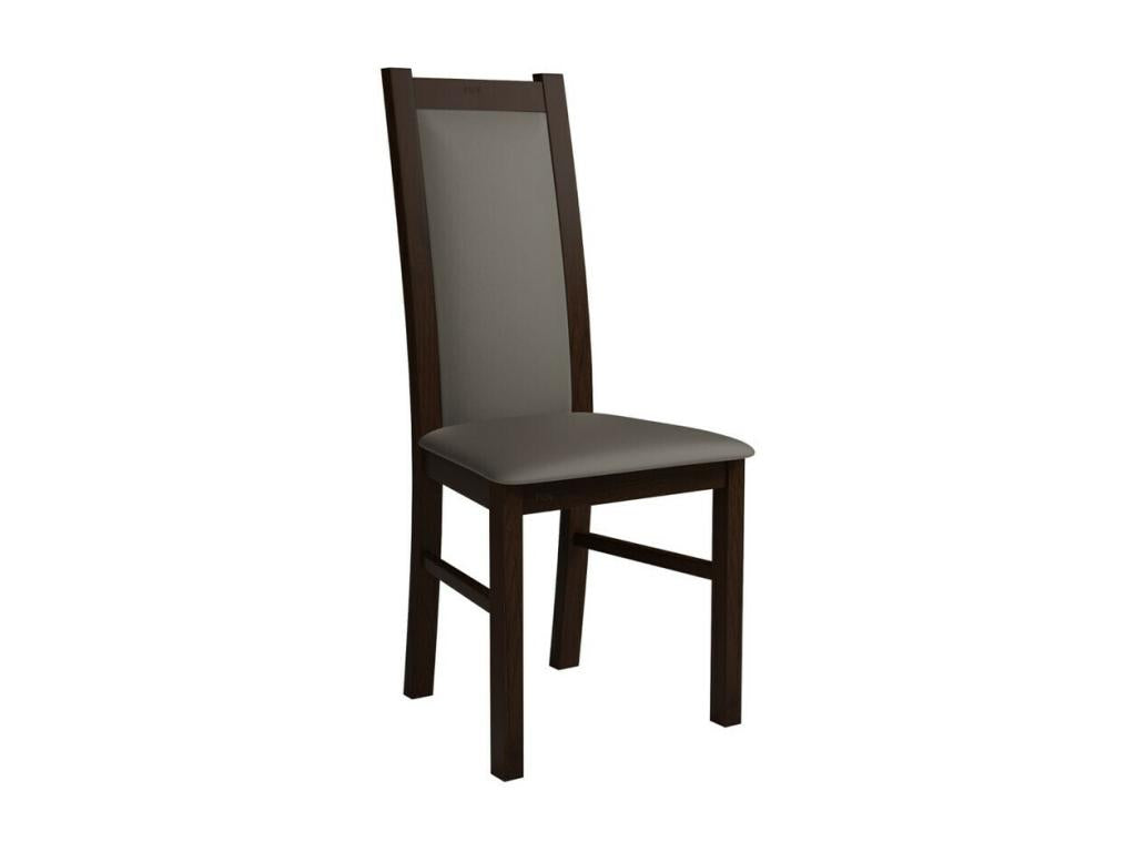 Meubiana 116 Chair, Walnut - Grey, 95x44x40cm, Faux Leather, Wood