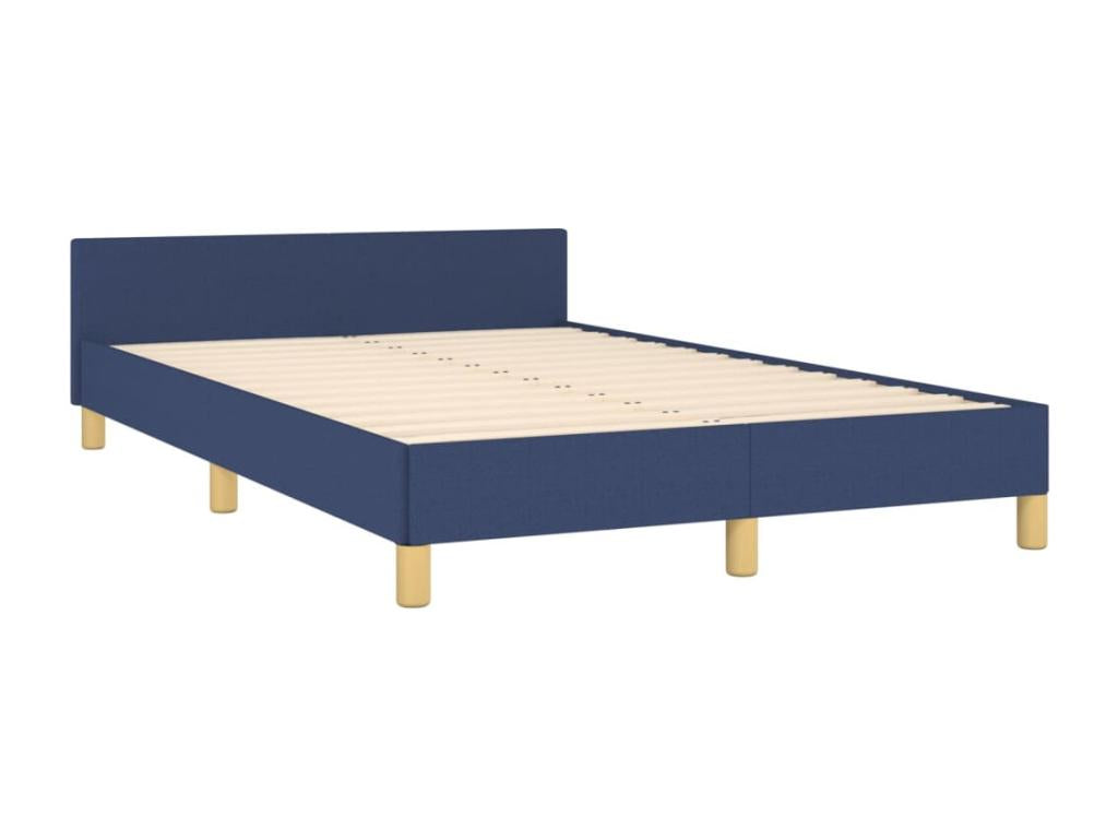 Bed frame with headboard, blue, 120x200 cm, fabric