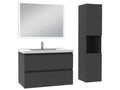 Bathroom furniture set, 60cm single sink, column, illuminated mirror, Anthracite - Laviecasa ILKN74290