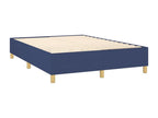 Upholstered bed base with mattress, blue, 140x190 cm, fabric PMBJ30052