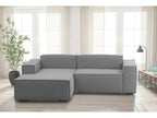 Meubiana Fixed Sofa Large Modular 2-Seater Sofa with Left-Hand Peninsula Made in Italy Modern Fabric Sofa 240x170x70 cm Grey