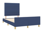 Bed frame with headboard, blue, 120x200 cm, fabric