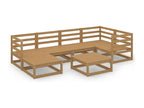 7-piece garden furniture set, honey brown, solid pine wood JVUL37749