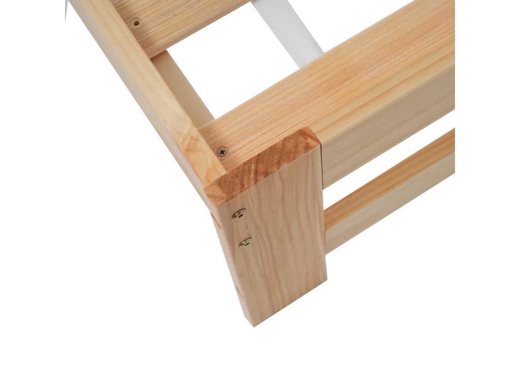 Single bed 140x200cm with wooden frame - Natural