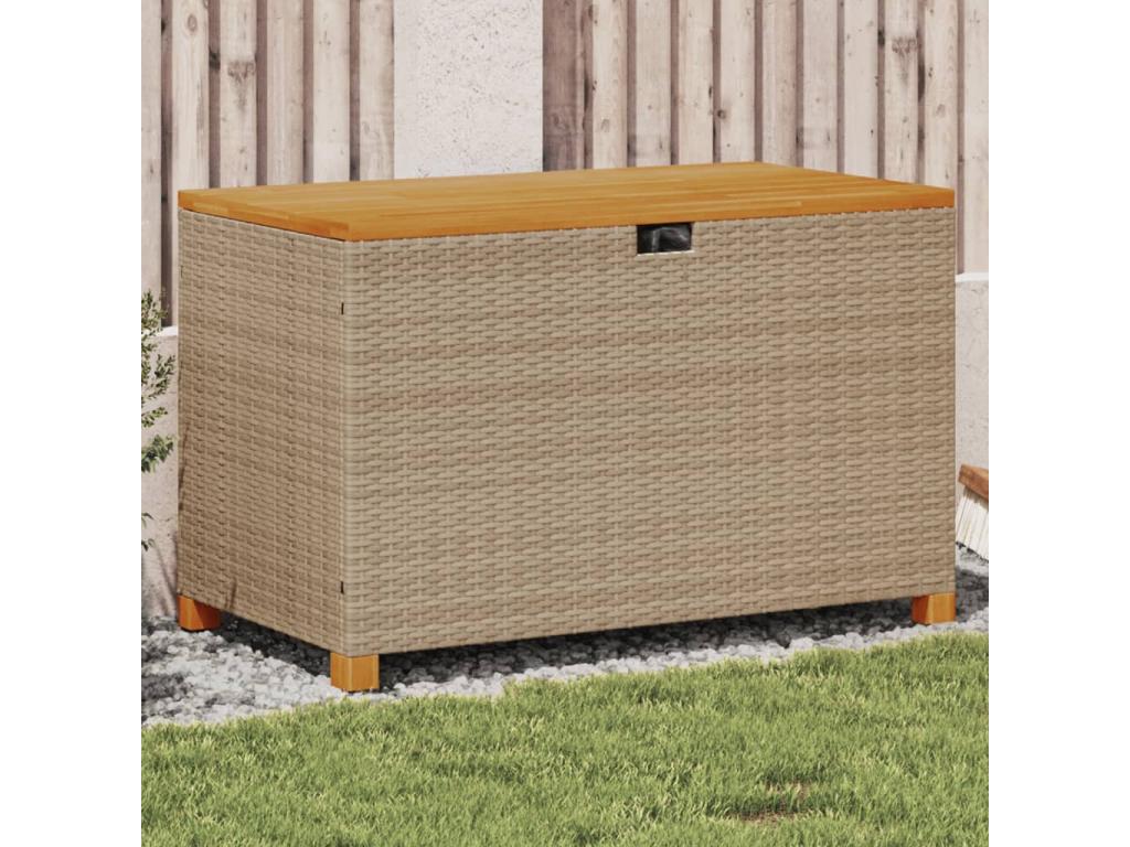 Beige resin wicker garden storage box by Laviecasa YPPC21517