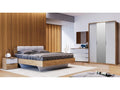 Laviecasa bedroom set in white lacquer and light oak, 160x200 cm - WITHOUT WARDROBE QHZZ87057