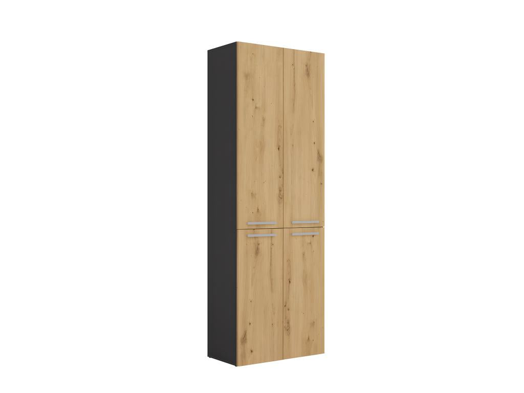 Meubiana - Bathroom cabinet with 2 row baskets - Bathroom storage - 174x60x30 - Tall cabinet