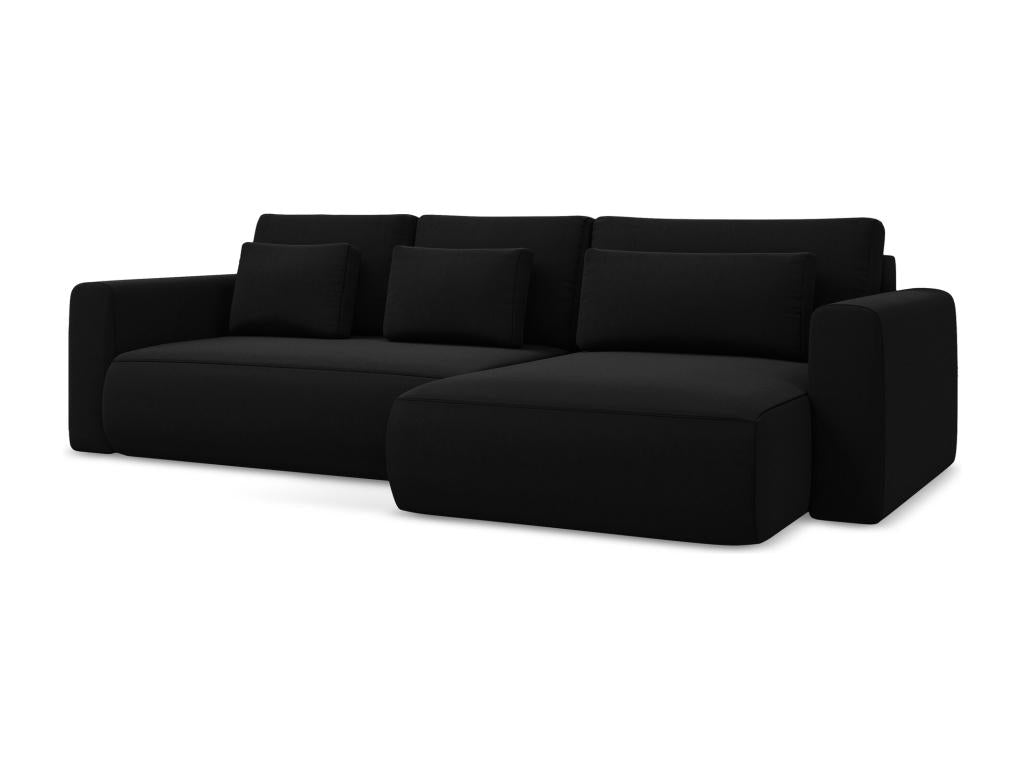 Laviecasa BAPJ86256 3-seater right-hand corner sofa bed in velvet - black