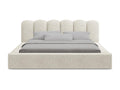 Upholstered bed with storage 220x238 - in Strukturstoff - dark beige - Meubiana
