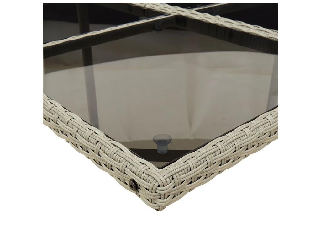 9-piece light grey rattan garden dining set and cushions UAJL03918