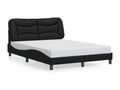 Black faux leather bed frame without mattress 140x200 cm SXCX72699