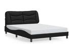 Black faux leather bed frame without mattress 140x200 cm SXCX72699