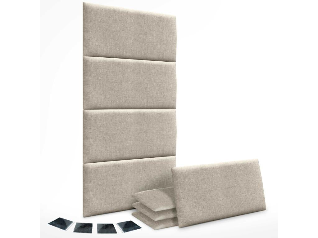 Laviecasa Set of 8 Self-Adhesive Linen Wall Panels, Sound Absorbing, Shockproof, and Suitable for Bed Headboards, Beige, 60x50cm x8 BJFI70326