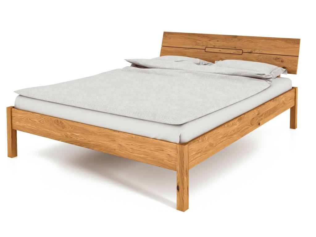VENTO - Bed with headboard in natural oiled wild oak wood 180x200 LTHO39657