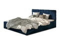 Modern 140x200 bed upholstered in blue velvet Laviecasa LNND20275