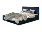 Modern 140x200 bed upholstered in blue velvet Laviecasa LNND20275