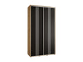 Meubiana 6 Sliding Door Wardrobe 235.2/140/45 2 Doors Meubiana/Black/Silver