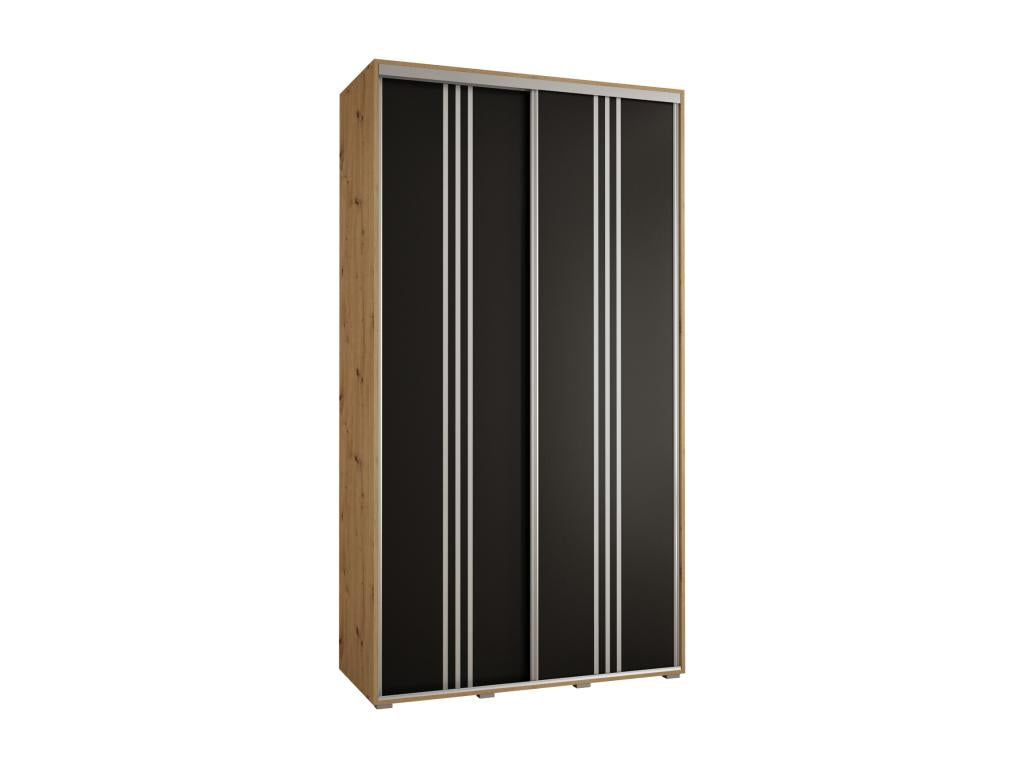 Meubiana 6 Sliding Door Wardrobe 235.2/140/45 2 Doors Meubiana/Black/Silver