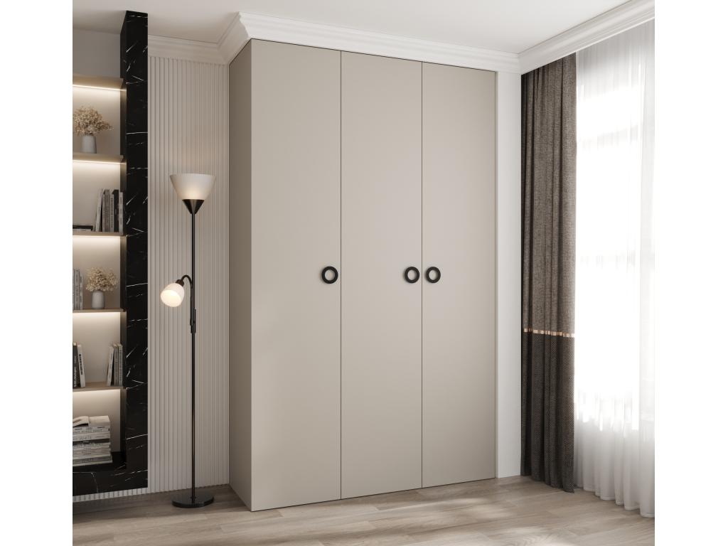 Como 1 245.5/150/50 3-door hinged wardrobe, cashmere/black HUIG39612
