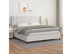 Meubiana bed base with mattress, white, 200x200 cm, faux leather