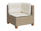 Garden furniture set with cushions, 4 pieces, beige woven resin