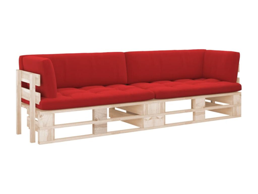 2-seater pallet sofa with cushions, impregnated pine wood TBDZ80124