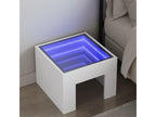 Bedside table with white infinity LED, 40x40x30 cm