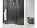 Brushed copper shower enclosure 100x120cm, right-hand pivot, Meubiana COPPER BRUSHED, front access