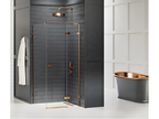 Brushed copper shower enclosure 100x120cm, right-hand pivot, Meubiana COPPER BRUSHED, front access