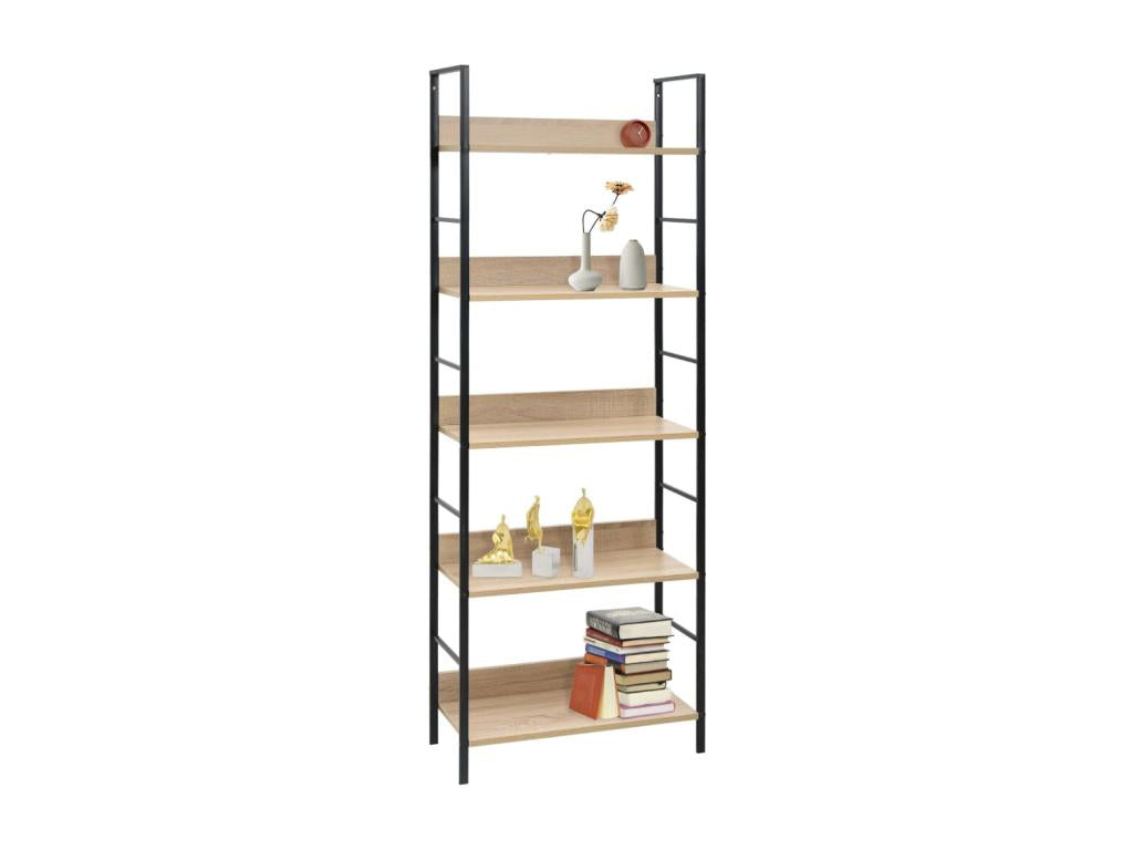 5-Tier Bookcase, Oak, 60x27.6x158.5 cm, Chipboard, NMCQ78284