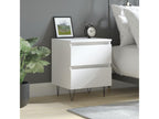 White bedside table 40x35x50 Engineered wood UQLQ51003