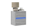 Wall-mounted bedside table with Meubianaères LED lights, grey.