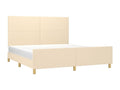 Bed frame with headboard, cream, 160x200 cm, fabric