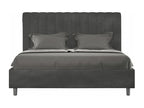 Meubiana 140x200cm Upholstered Double Bed without Slatted Base, Grey Microfiber