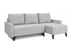 Meubiana 127 Grey Corner Sofa with Sleeping Function and Bedding Box, 225x140x74cm