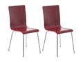 Set of 2 Conference Chairs - Wood / Chrome Metal - Red - Laviecasa ONDI47589